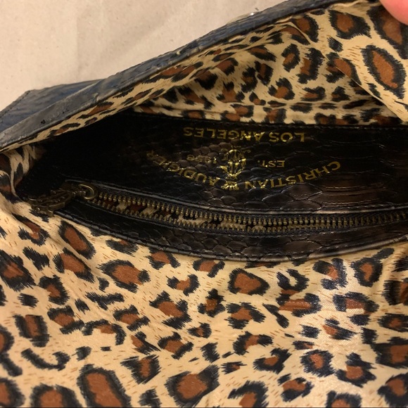 ❤️SALE❤️ Christian Audigier Snake Rhinestones Studs Clutch Bag Black Ed Hardy - Picture 2 of 6